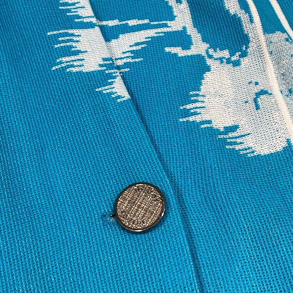 Exclusively Misook women size 3X blue cardigan abstract print decor - Picture 4 of 16